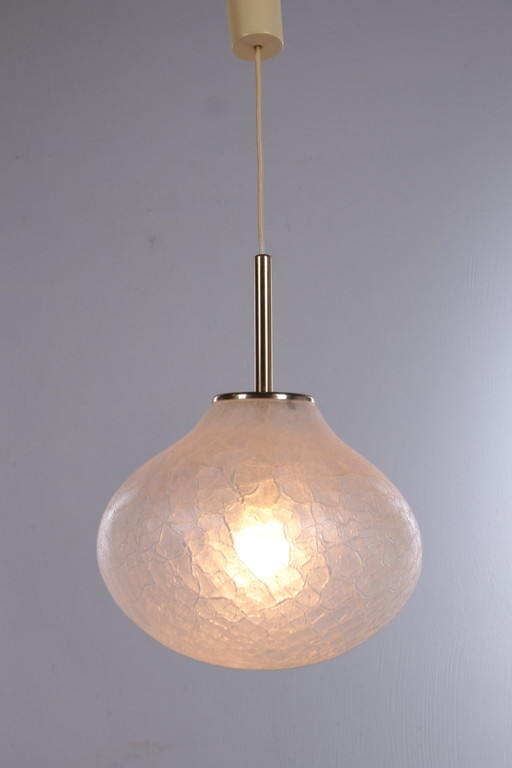 Doria Leuchten very rare glass pendant lamp, 1960, Germany