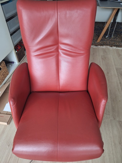 Leolux Relaxation With Two Motors Red Leather