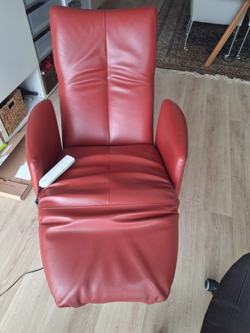 Leolux Relaxation With Two Motors Red Leather