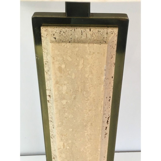 Image 1 of Vintage lamp in travertine and gilded metal, 1970