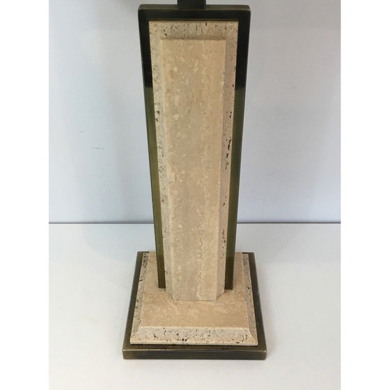 Image 1 of Vintage lamp in travertine and gilded metal, 1970