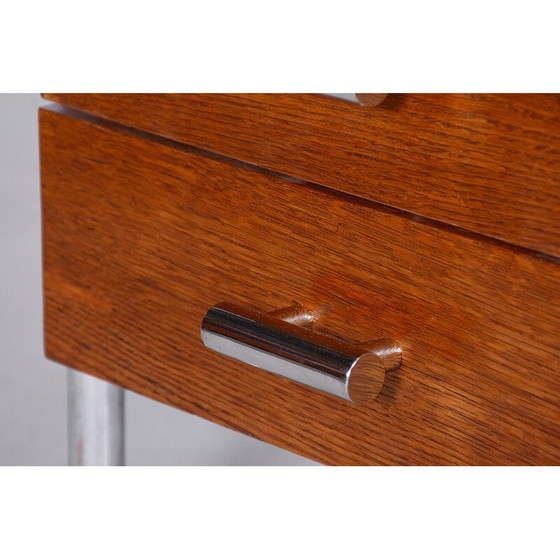 Image 1 of Scrivania vintage in legno di quercia Bauhaus di Robert Slezak, anni '30