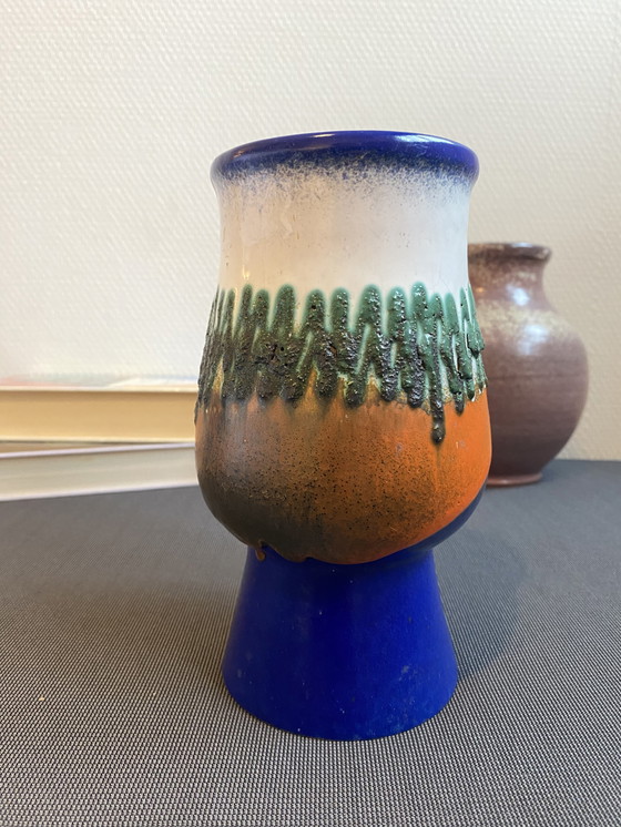 Image 1 of Strehla Keramik vase with fatlava glaze