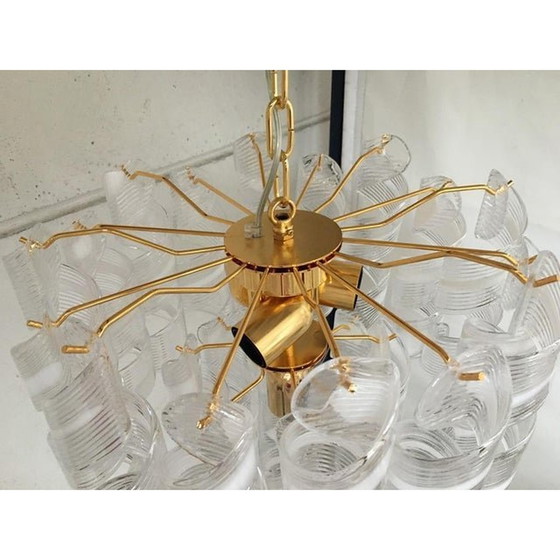 Image 1 of Murano Glass Chandelier "Virgola" Made In Italy Venini Style