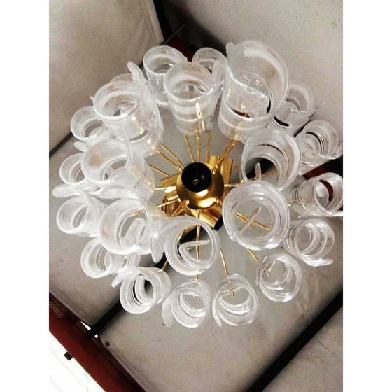 Image 1 of Murano Glass Chandelier "Virgola" Made In Italy Venini Style