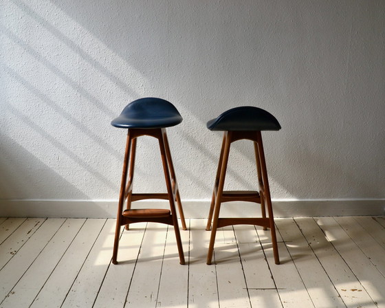 Image 1 of 2X Erik Buch Model 61 Teak Bar Stools