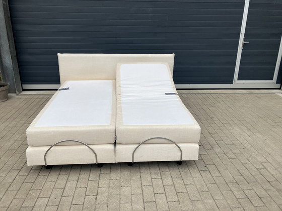 Image 1 of Beige Auping Boxspring 180x200 fully electric incl matr et topper