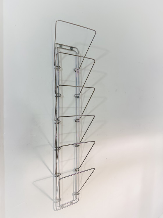 Image 1 of Chrome vintage magazine rack