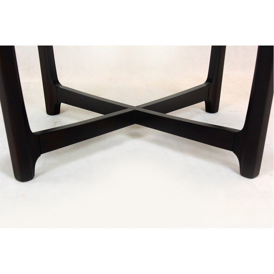 Image 1 of Vintage wooden round coffee table, Czechoslovakia 1970s