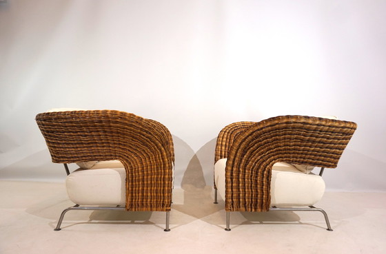 Image 1 of Set of 2 rattan wing chairs