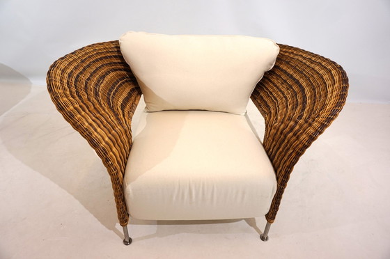 Image 1 of Set of 2 rattan wing chairs