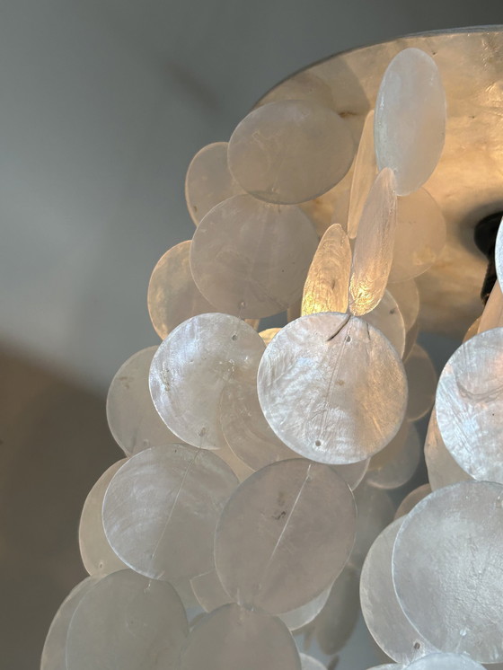 Image 1 of Capiz Shells Pendant Lamp Pearl Opaline