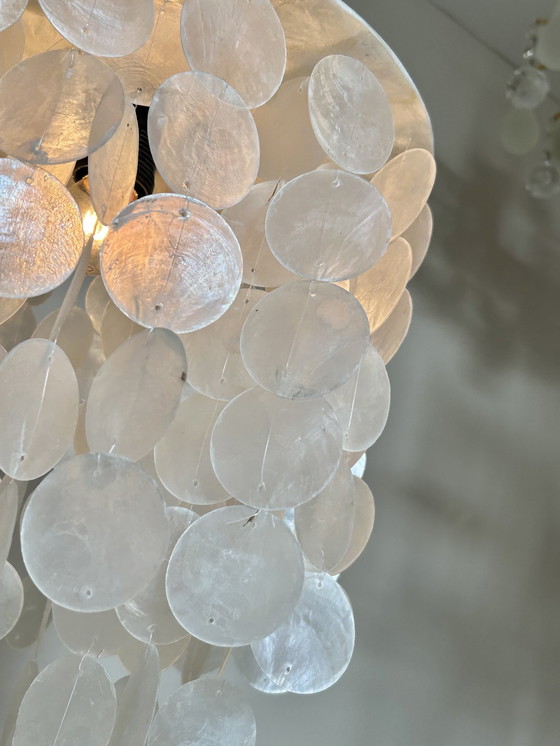 Image 1 of Capiz Shells Pendant Lamp Pearl Opaline