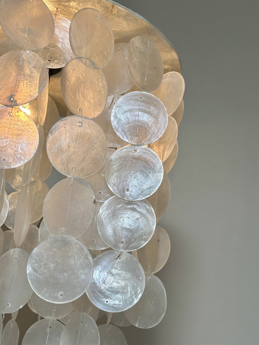 Capiz Shells Pendant Lamp Pearl Opaline