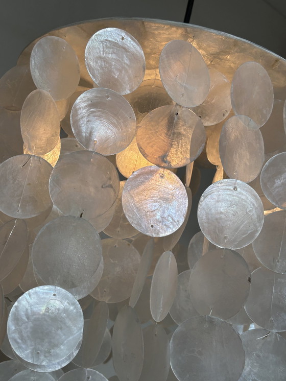 Image 1 of Capiz Shells Pendant Lamp Pearl Opaline