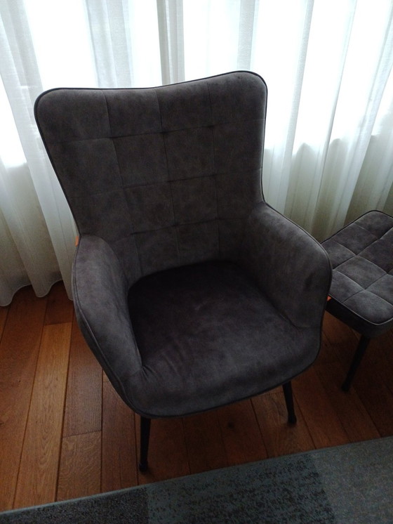 Image 1 of Armchair With Hocker