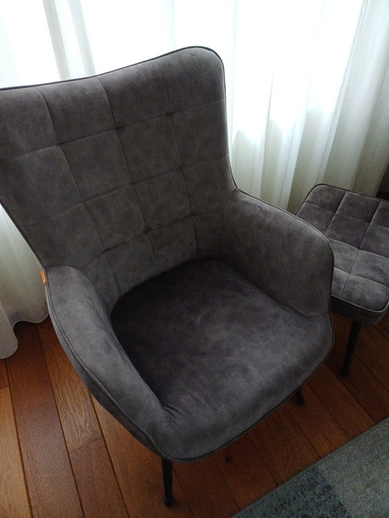 Image 1 of Armchair With Hocker