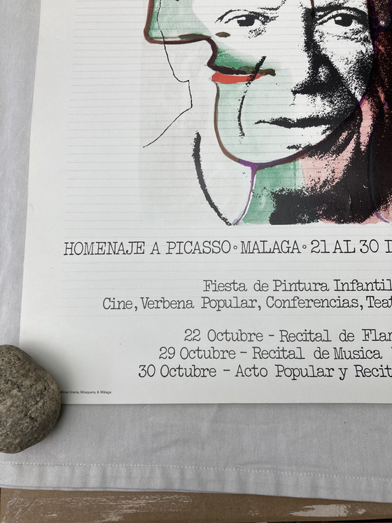 Image 1 of 2 Poster d'epoca, mostra, omaggio a Pablo Picasso