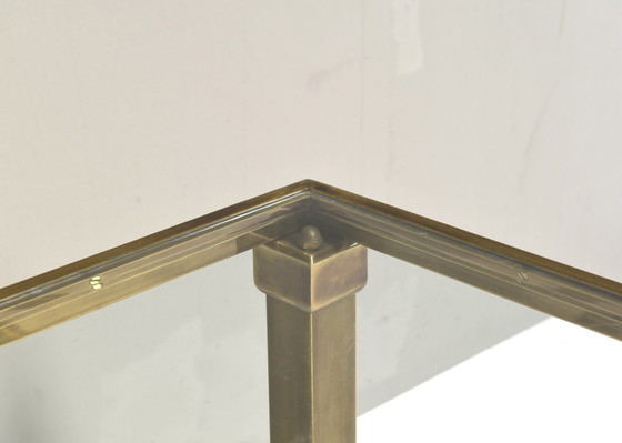 Image 1 of Hollywood Regency Style Coffee Table In Brass And Glass – France, Circa 1960-70