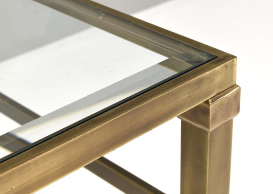 Image 1 of Hollywood Regency Style Coffee Table In Brass And Glass – France, Circa 1960-70