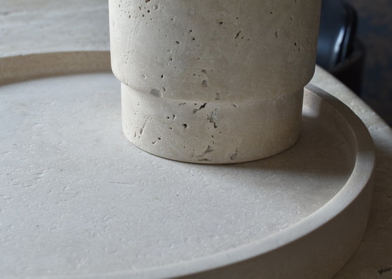 Image 1 of Travertine wine cooler vase and plate