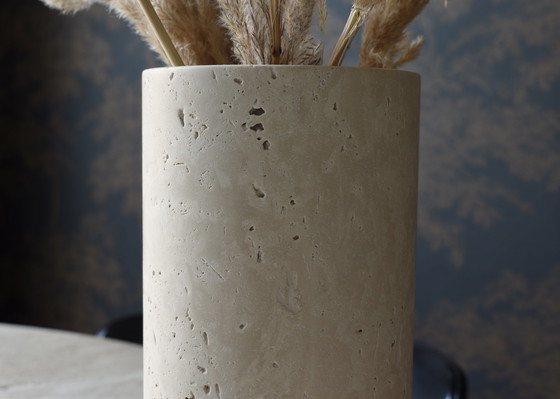 Image 1 of Travertine wine cooler vase and plate