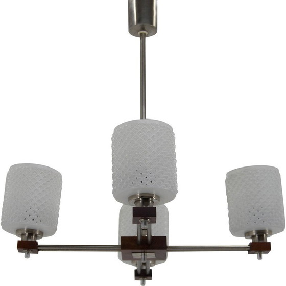 Image 1 of Mid-century 4-flamming chandelier, Czechoslovakia 1950s