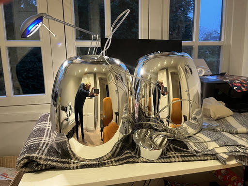 2 Pendant lamps Prandina, Notte S33 Mirror Glass With Chrome