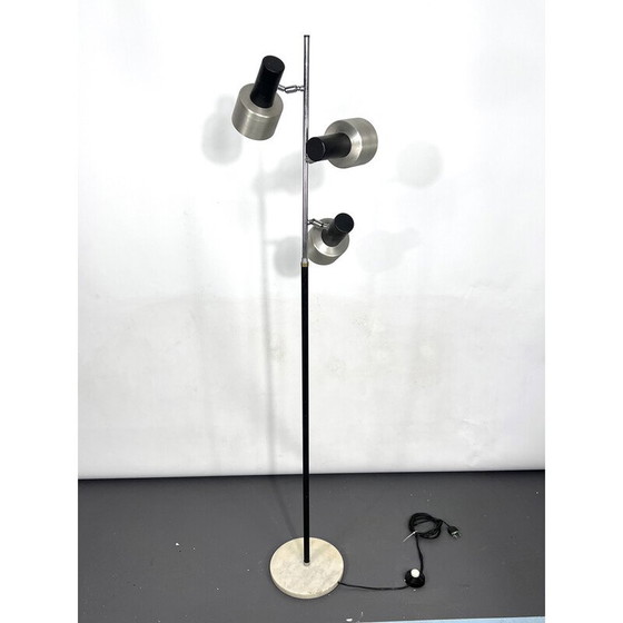 Image 1 of Mid-century marble and metal three arms floor lamp, Italy 1960s
