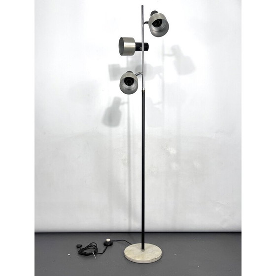 Image 1 of Mid-century marble and metal three arms floor lamp, Italy 1960s