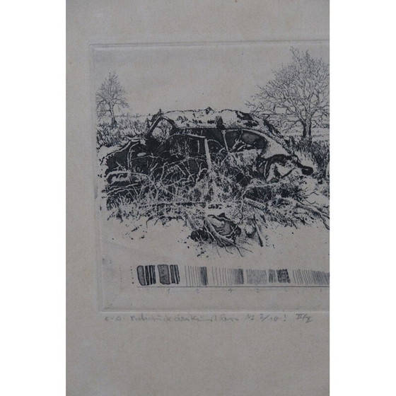 Image 1 of Stampa vintage astratta di Jens Cords, Germania 1975