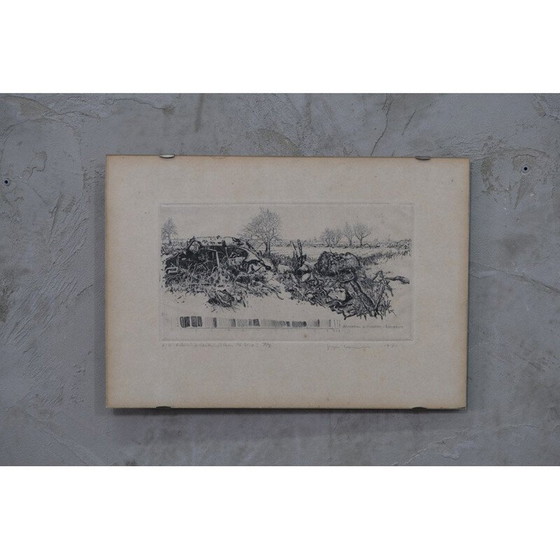 Image 1 of Stampa vintage astratta di Jens Cords, Germania 1975