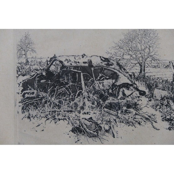 Image 1 of Stampa vintage astratta di Jens Cords, Germania 1975