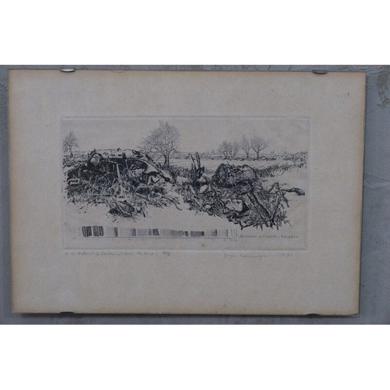 Image 1 of Stampa vintage astratta di Jens Cords, Germania 1975