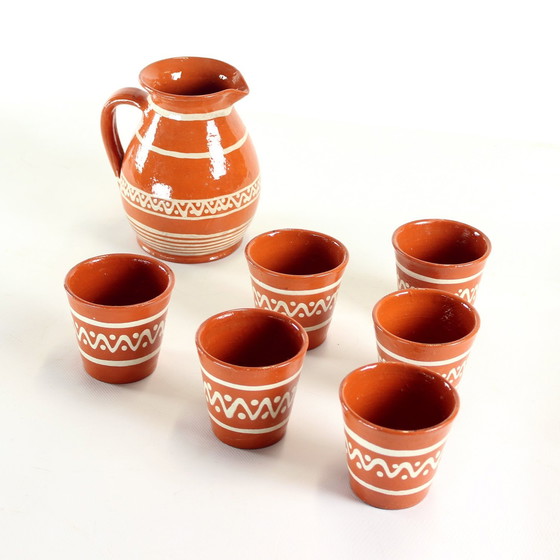Image 1 of Set da bere in ceramica, Cecoslovacchia anni '60