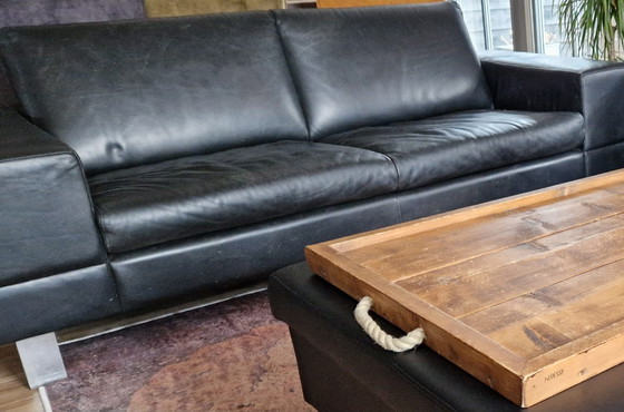 Image 1 of Leolux Antipode Sofa 3 Seater Black Leather