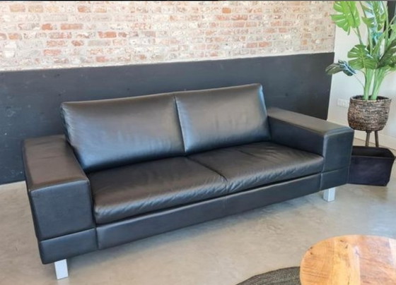 Image 1 of Leolux Antipode Sofa 3 Seater Black Leather