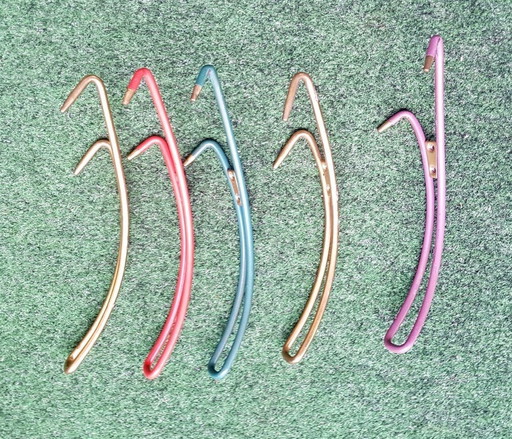 5x Curved Wall Hooks, 1950S