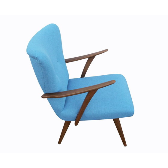 Image 1 of Vintage Wood armchair in light blue