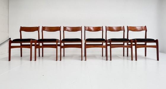 Image 1 of Re-upholstered Set of 6 Design Chairs by Burchardt Nielsen, 1960's