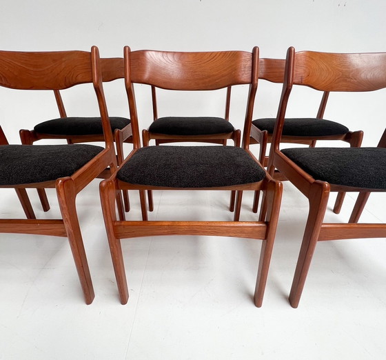 Image 1 of Re-upholstered Set of 6 Design Chairs by Burchardt Nielsen, 1960's