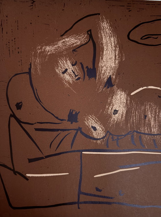 Image 1 of Pablo Picasso: "Reclining Woman And Picador Eating Grapes, 1959".