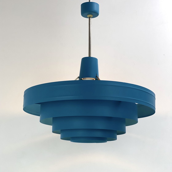 Image 1 of Lampada a sospensione in metallo vintage anni '60 - Design blu