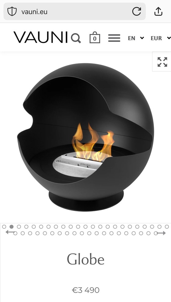 Image 1 of Vauni Globe Biofuel Flueless Indoor Fireplace