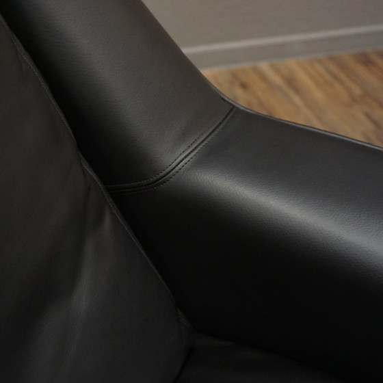 Image 1 of ESA Armchair Leather Black Mid - Century Werner Langenfeld