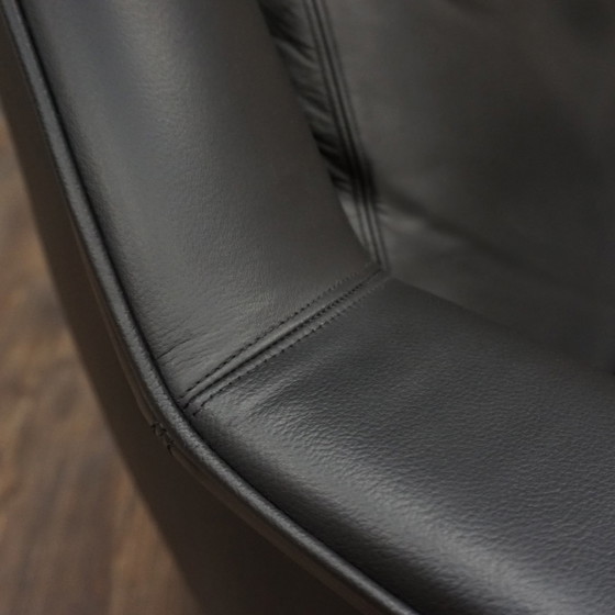 Image 1 of ESA Armchair Leather Black Mid - Century Werner Langenfeld