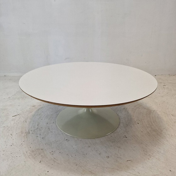 Image 1 of Vintage "Circle" coffee table in white veneered wood by Pierre Paulin for Artifort, 1970