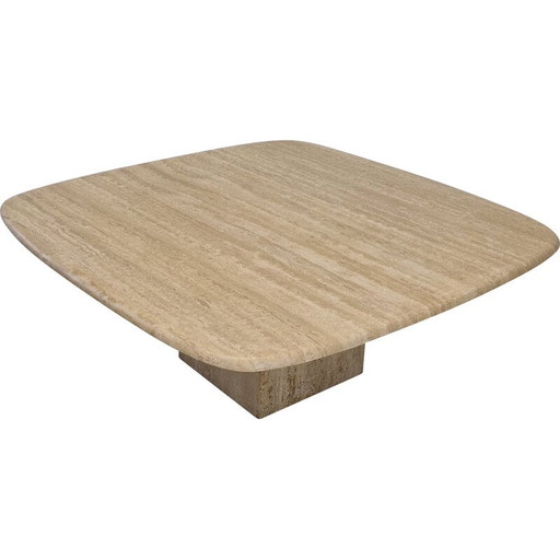 Vintage travertine coffee table, Italy 1980