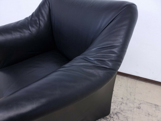 Image 1 of Cassina Tentazione armchair Designer armchair genuine leather armchair Mario Bellini black