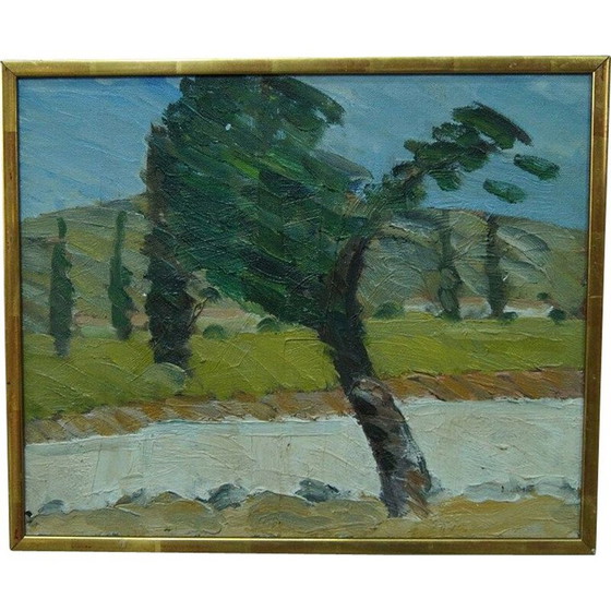 Image 1 of Dipinto ad olio d'epoca di Sven Erik, Svezia 1960